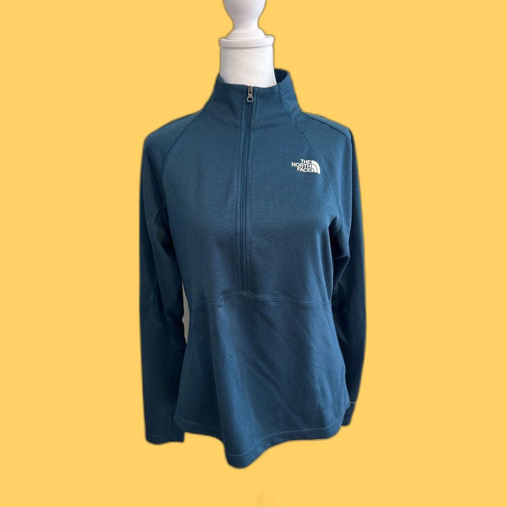 The North Face Monterey Blue Heather Textured Trek 1/2 Zip Jacket